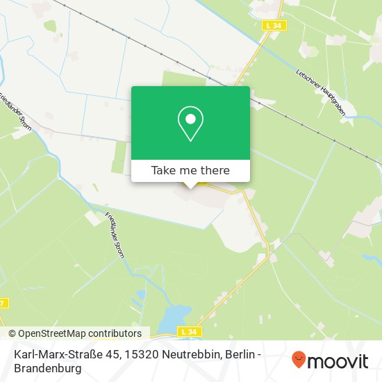 Карта Karl-Marx-Straße 45, 15320 Neutrebbin