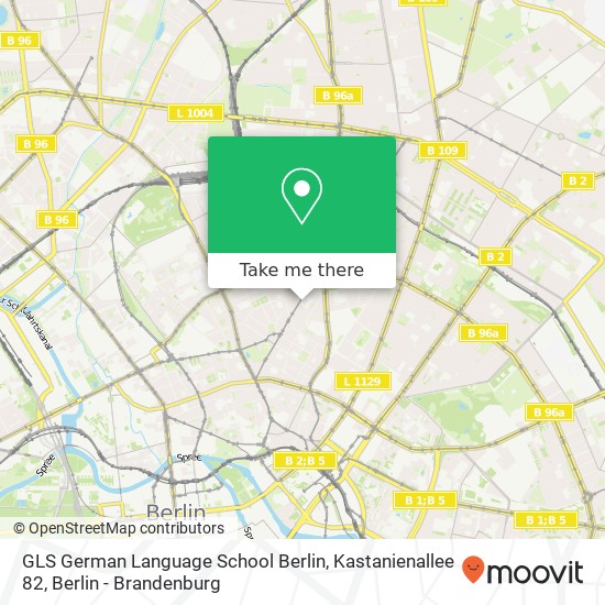Карта GLS German Language School Berlin, Kastanienallee 82