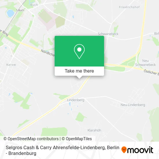 Карта Selgros Cash & Carry Ahrensfelde-Lindenberg