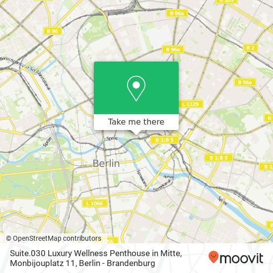 Suite.030 Luxury Wellness Penthouse in Mitte, Monbijouplatz 11 map