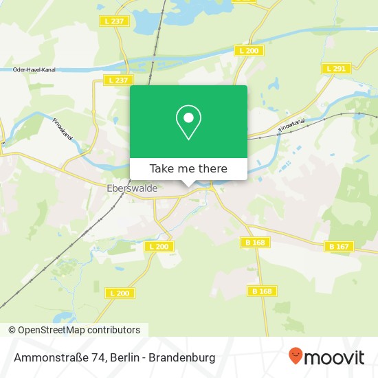 Карта Ammonstraße 74, Ammonstraße 74, 16225 Eberswalde, Deutschland