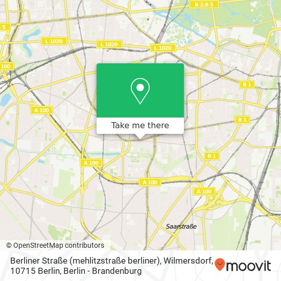 Карта Berliner Straße (mehlitzstraße berliner), Wilmersdorf, 10715 Berlin