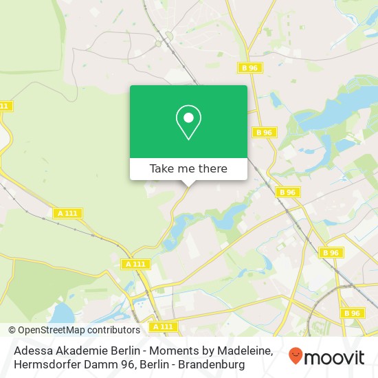 Adessa Akademie Berlin - Moments by Madeleine, Hermsdorfer Damm 96 map