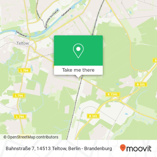 Карта Bahnstraße 7, 14513 Teltow