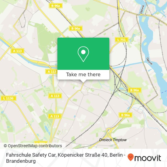 Карта Fahrschule Safety Car, Köpenicker Straße 40