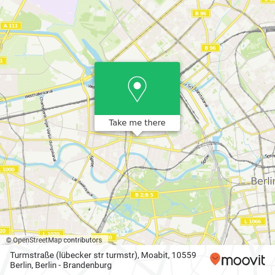 Turmstraße (lübecker str turmstr), Moabit, 10559 Berlin map