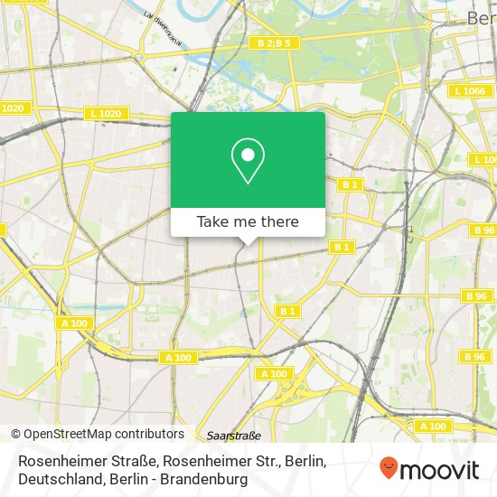 Карта Rosenheimer Straße, Rosenheimer Str., Berlin, Deutschland
