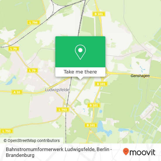 Bahnstromumformerwerk Ludwigsfelde map