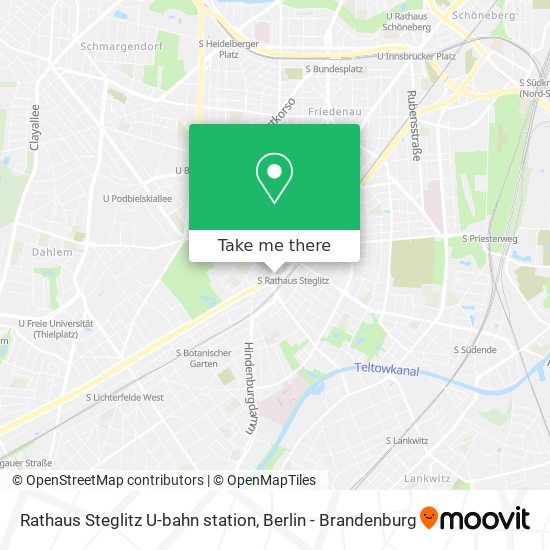 Rathaus Steglitz U-bahn station map