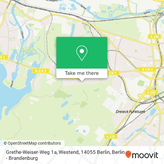 Карта Grethe-Weiser-Weg 1a, Westend, 14055 Berlin