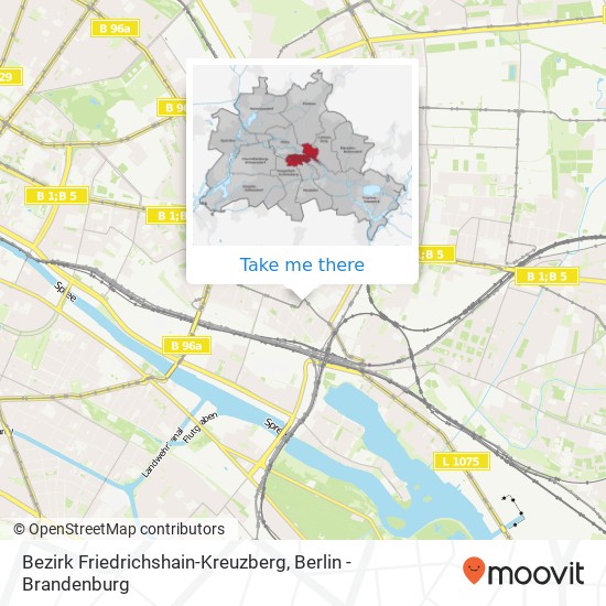 Карта Bezirk Friedrichshain-Kreuzberg