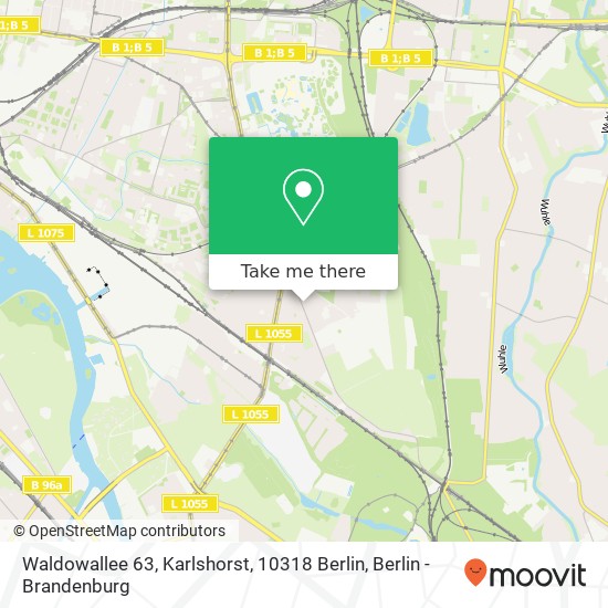 Карта Waldowallee 63, Karlshorst, 10318 Berlin
