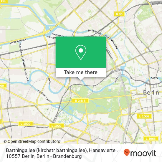 Карта Bartningallee (kirchstr bartningallee), Hansaviertel, 10557 Berlin
