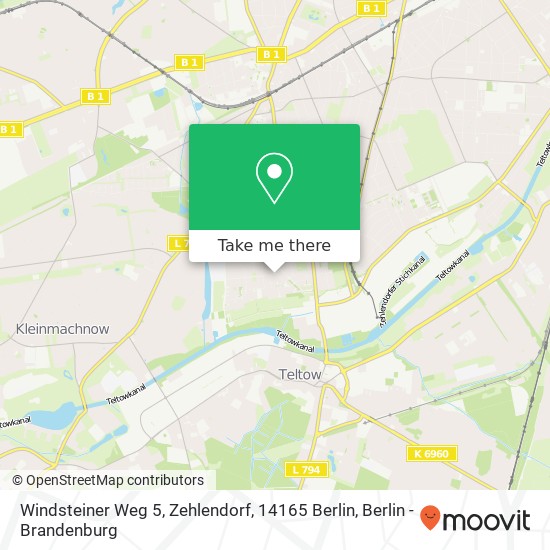 Карта Windsteiner Weg 5, Zehlendorf, 14165 Berlin