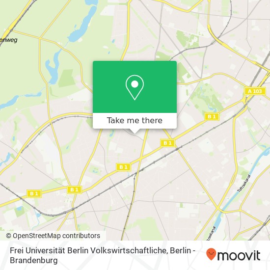 Карта Frei Universität Berlin Volkswirtschaftliche