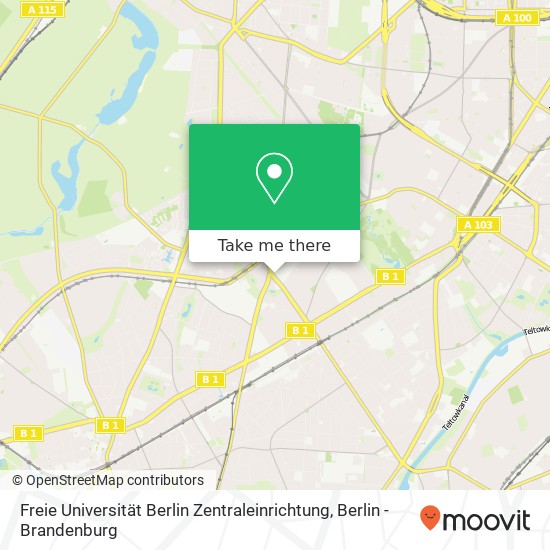 Freie Universität Berlin Zentraleinrichtung map