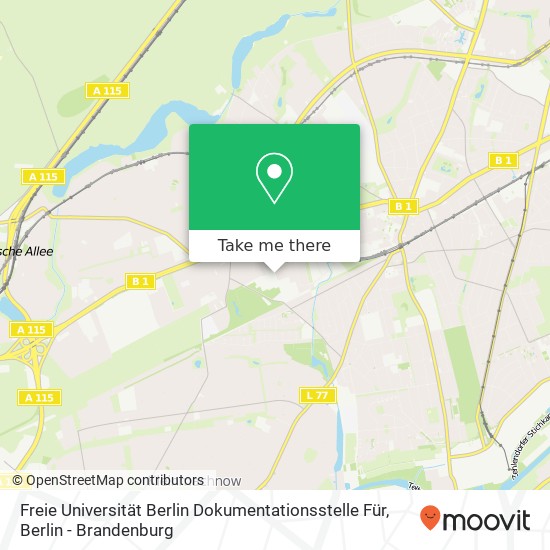 Карта Freie Universität Berlin Dokumentationsstelle Für