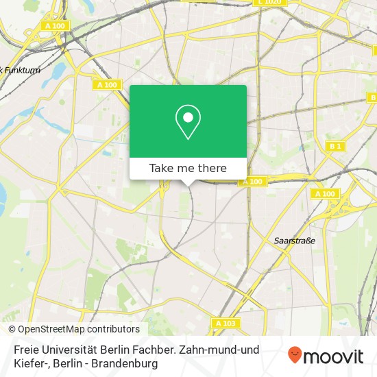 Freie Universität Berlin Fachber. Zahn-mund-und Kiefer- map