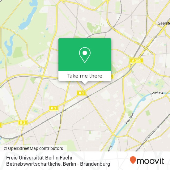 Freie Universität Berlin Fachr. Betriebswirtschaftliche map