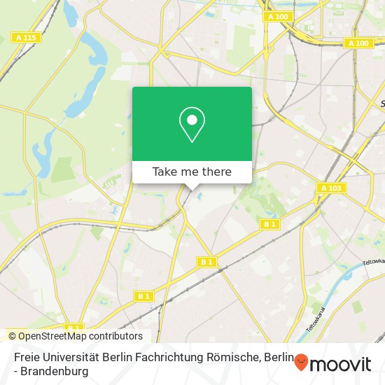 Freie Universität Berlin Fachrichtung Römische map