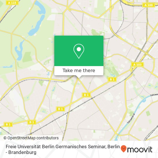 Freie Universität Berlin Germanisches Seminar map