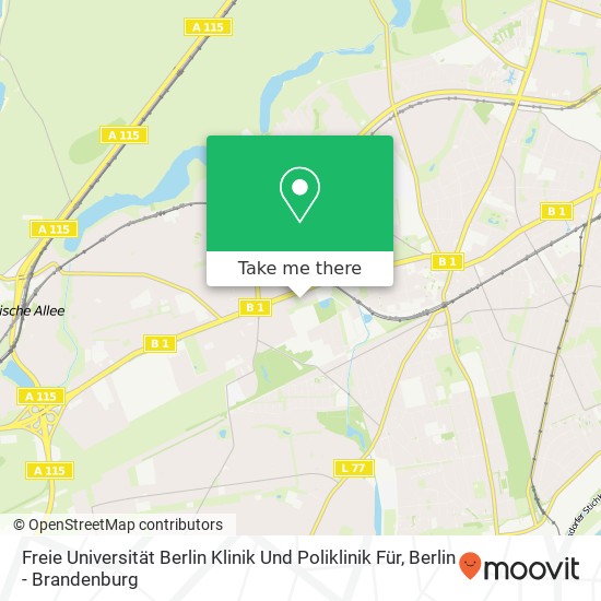 Freie Universität Berlin Klinik Und Poliklinik Für map