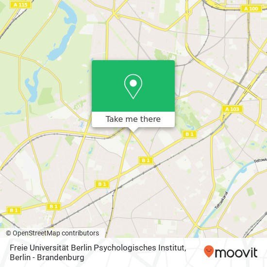 Freie Universität Berlin Psychologisches Institut map