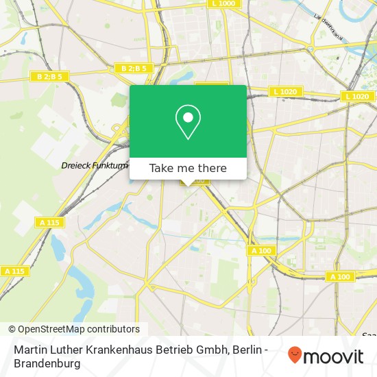 Martin Luther Krankenhaus Betrieb Gmbh map
