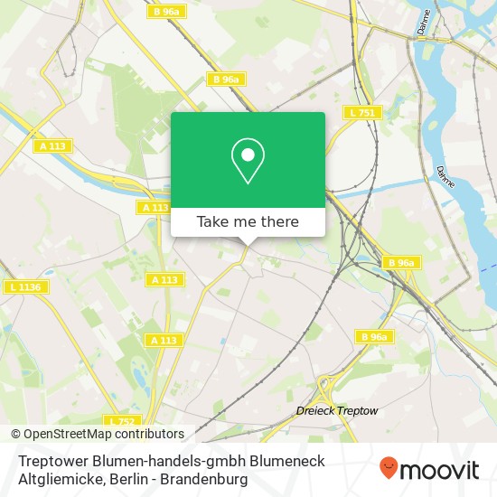 Treptower Blumen-handels-gmbh Blumeneck Altgliemicke map