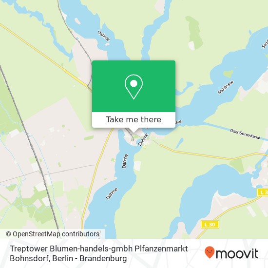 Карта Treptower Blumen-handels-gmbh Plfanzenmarkt Bohnsdorf