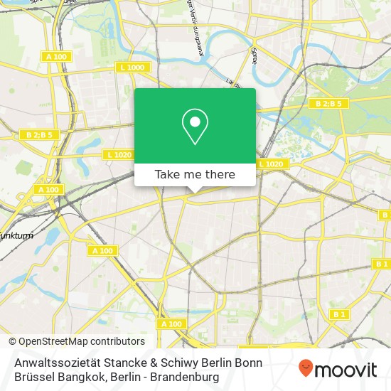 Карта Anwaltssozietät Stancke & Schiwy Berlin Bonn Brüssel Bangkok