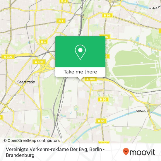 Карта Vereinigte Verkehrs-reklame Der Bvg