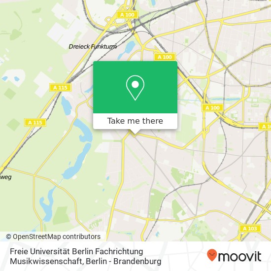 Freie Universität Berlin Fachrichtung Musikwissenschaft map