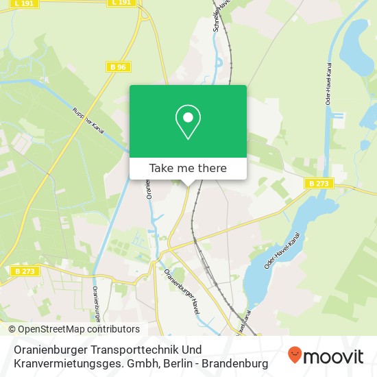Карта Oranienburger Transporttechnik Und Kranvermietungsges. Gmbh