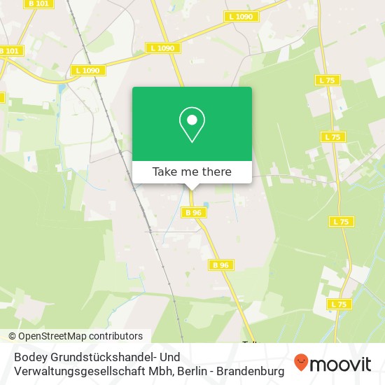 Карта Bodey Grundstückshandel- Und Verwaltungsgesellschaft Mbh