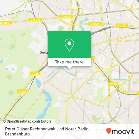Карта Peter Gläser Rechtsanwalt Und Notar