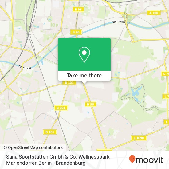 Sana Sportstätten Gmbh & Co. Wellnesspark Mariendorfer map