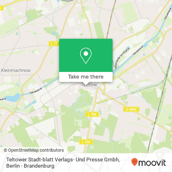 Карта Teltower Stadt-blatt Verlags- Und Presse Gmbh