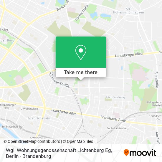 Wgli Wohnungsgenossenschaft Lichtenberg Eg map