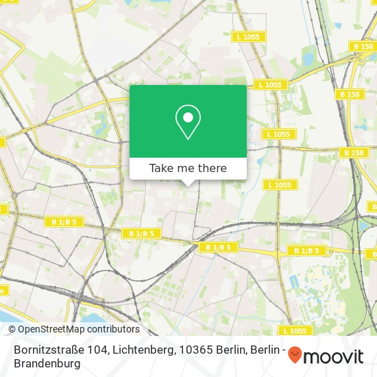 Bornitzstraße 104, Lichtenberg, 10365 Berlin map