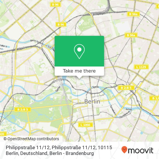 Карта Philippstraße 11 / 12, Philippstraße 11 / 12, 10115 Berlin, Deutschland