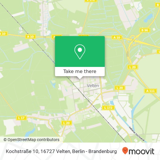 Карта Kochstraße 10, 16727 Velten