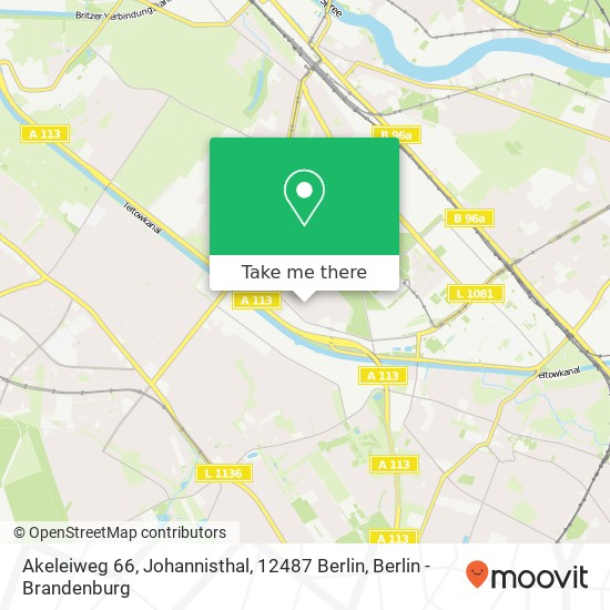 Akeleiweg 66, Johannisthal, 12487 Berlin map