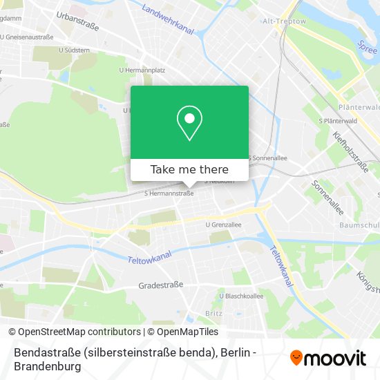 Карта Bendastraße (silbersteinstraße benda)