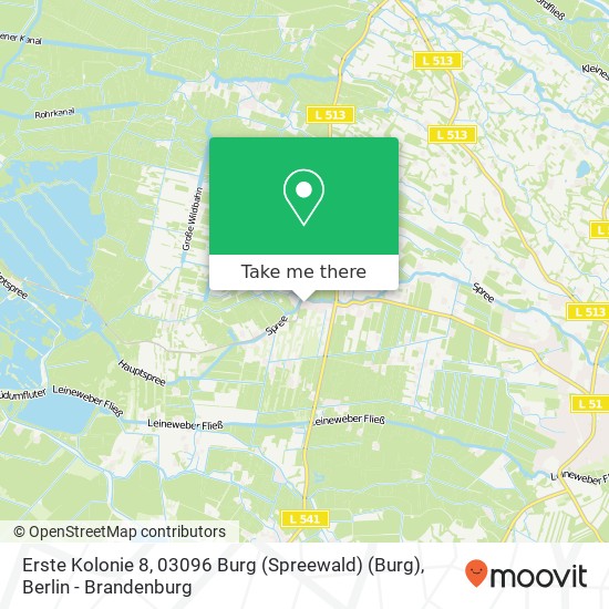Карта Erste Kolonie 8, 03096 Burg (Spreewald) (Burg)