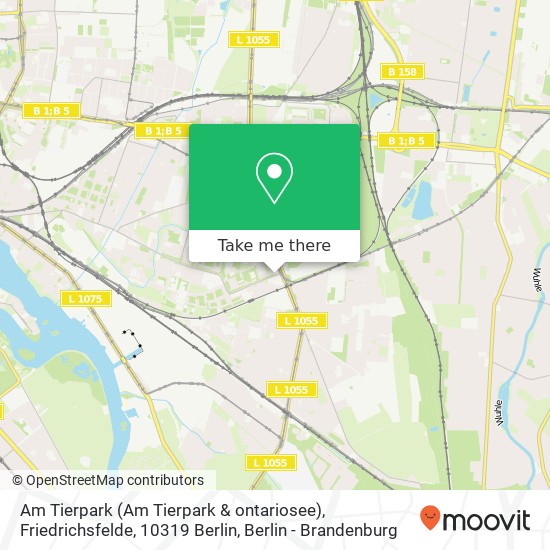 Карта Am Tierpark (Am Tierpark & ontariosee), Friedrichsfelde, 10319 Berlin