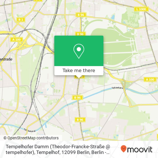 Tempelhofer Damm (Theodor-Francke-Straße @ tempelhofer), Tempelhof, 12099 Berlin map