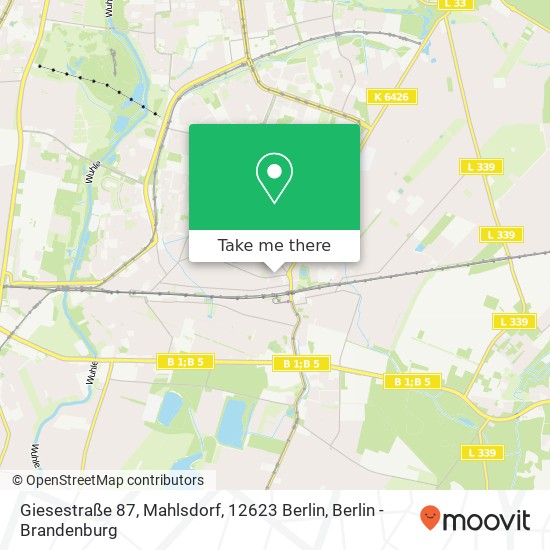 Giesestraße 87, Mahlsdorf, 12623 Berlin map