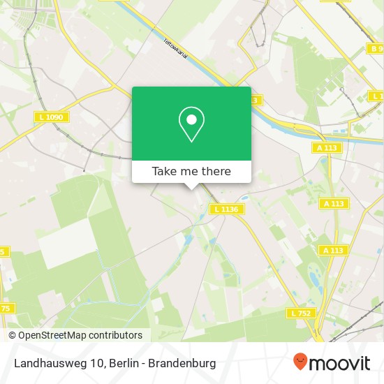 Карта Landhausweg 10, Rudow, 12355 Berlin