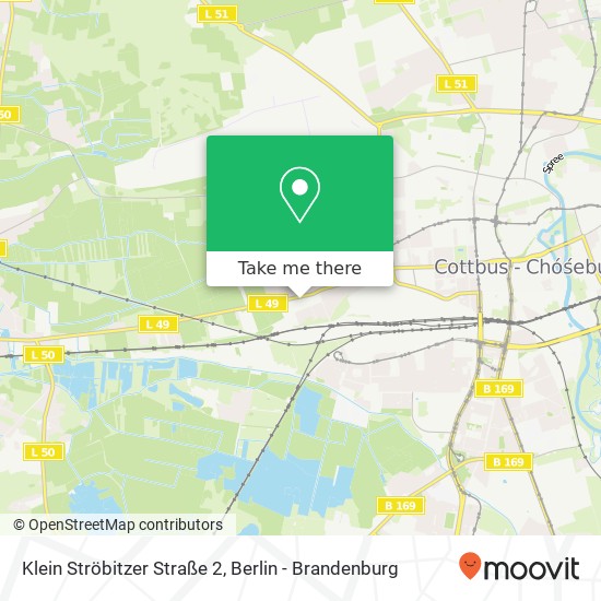 Карта Klein Ströbitzer Straße 2, 03046 Cottbus